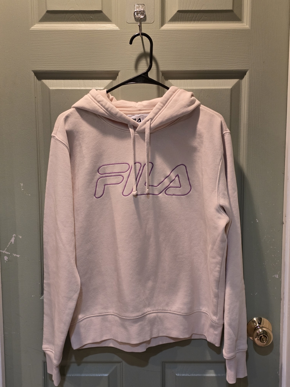 FILA Light Pink Hoodie with Embroidered Logo